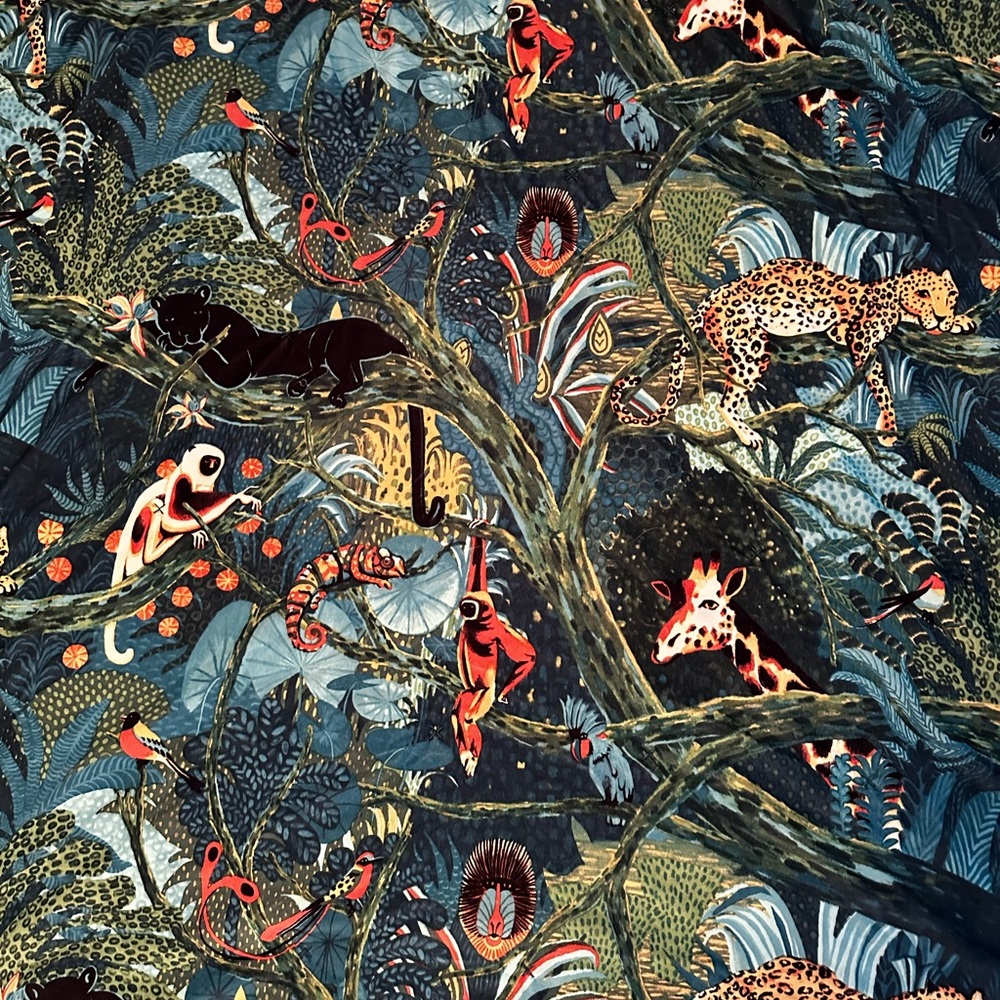 Opalhouse Twin Reversible Comforter Hard to Find Rainforest Print Velvet Blue